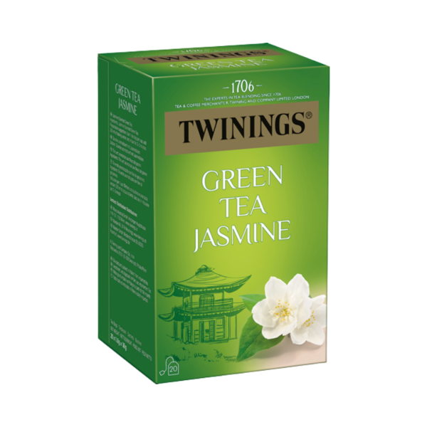 Twinings Green Tea & Jasmin, Grüntee, 20 Teebeutel im Kuvert, 36g